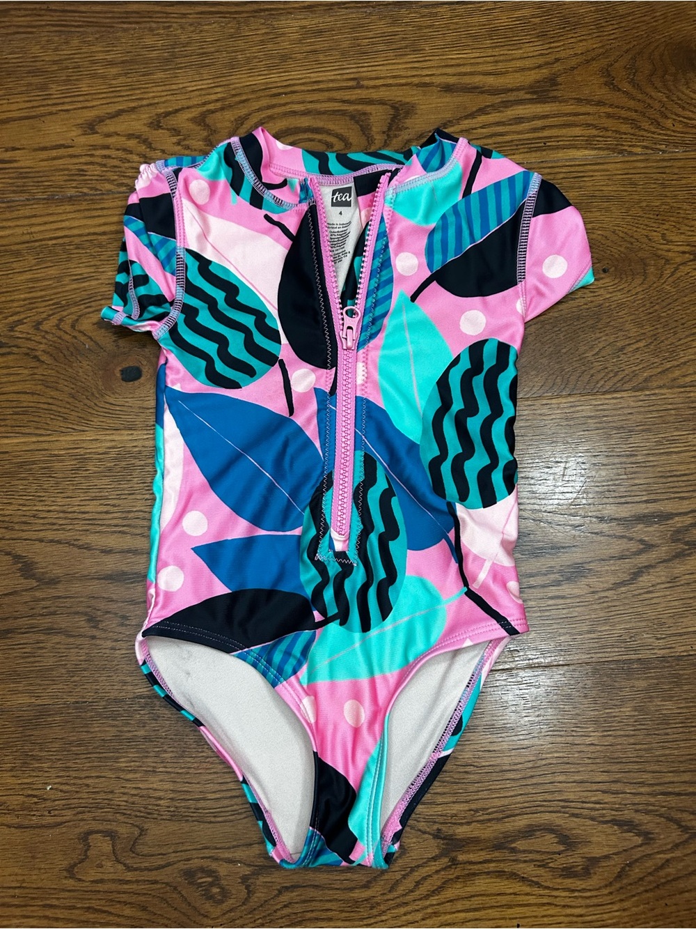 Tea Collection Girls' One-Piece Swimsuit in Pink, Teal, Navy